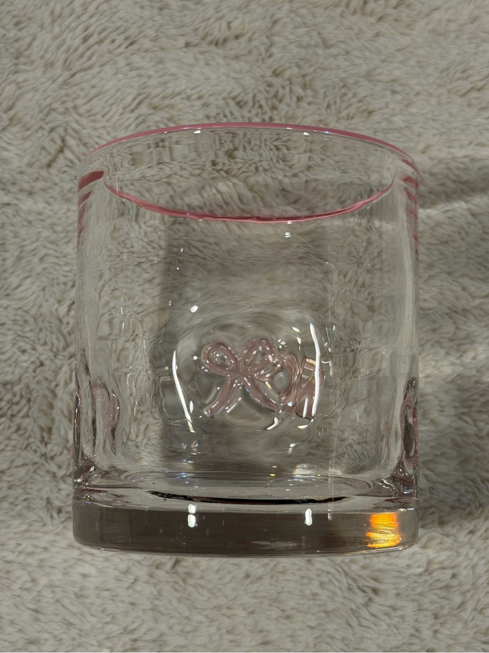 pink bow icon juice glass